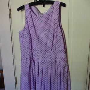 Eshakti Lavender Polka Dot Dress w/Pockets